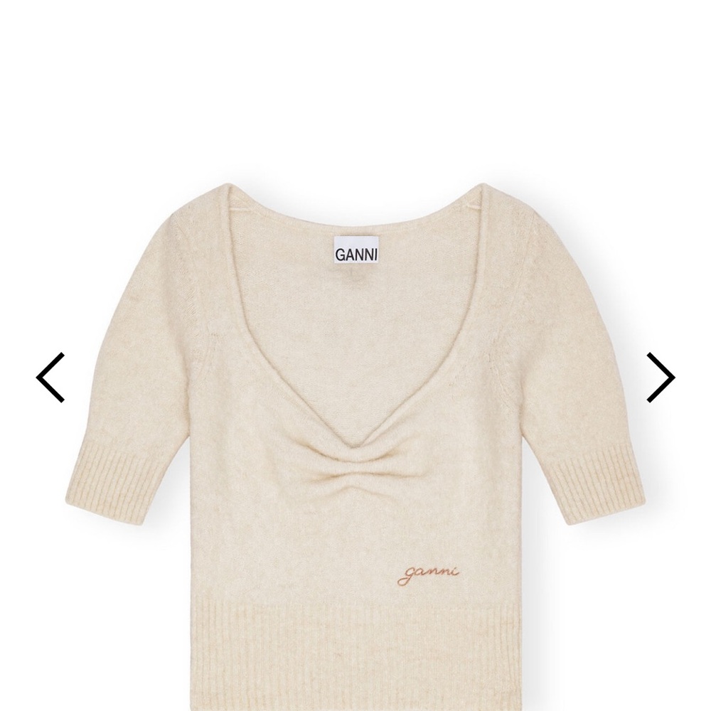 Ganni Brushed Alpaca Knitted Top